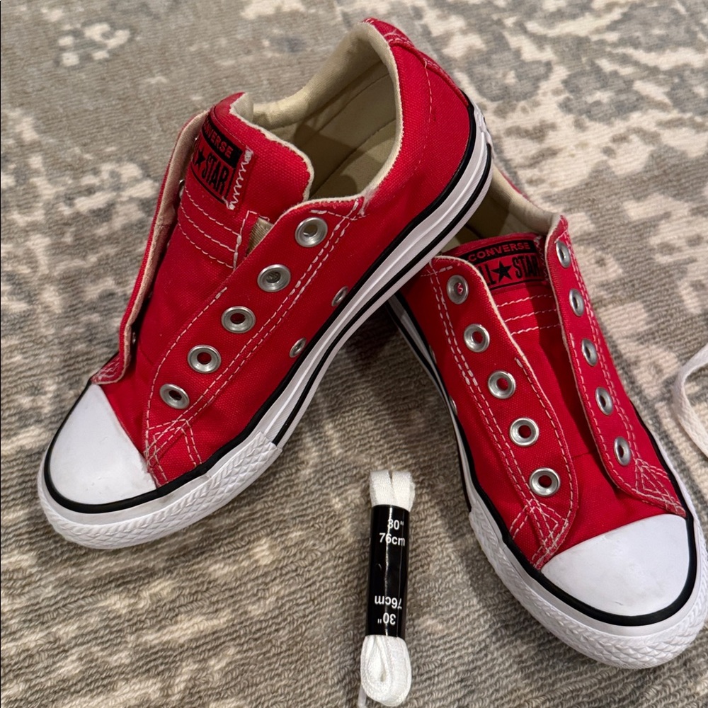 Kids Converse Slip-On Shoes with new shoelaces